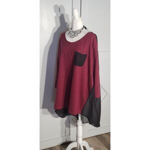 MASSEYS TUNIC COLOR PURPLE 3/4 SLEEVE POLY/COTTON/LINEN SIZE 4X